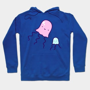 Pink and Little Blue Jellyfish Hoodie